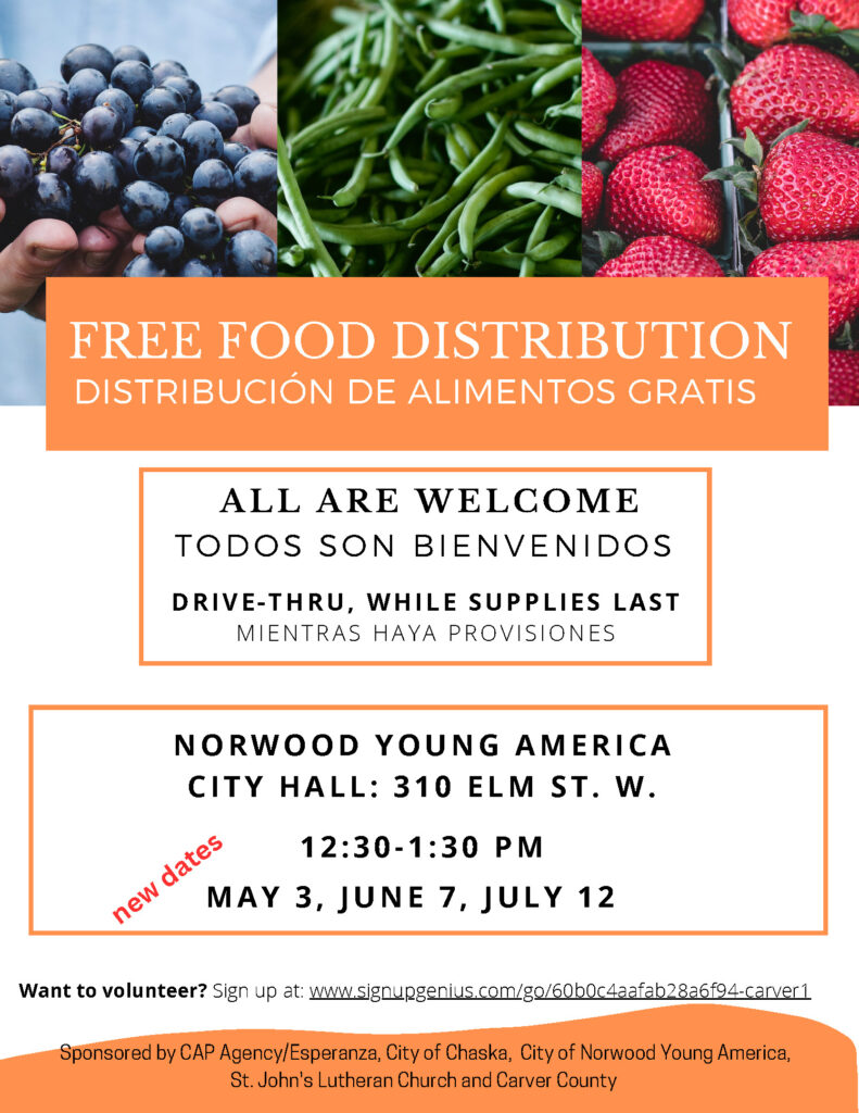 NYA Free Food Distribution - 12:30-1:30pm at City Hall - Norwood Young ...